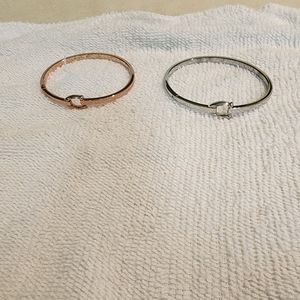 Coach bangles GUC silver & rose gold